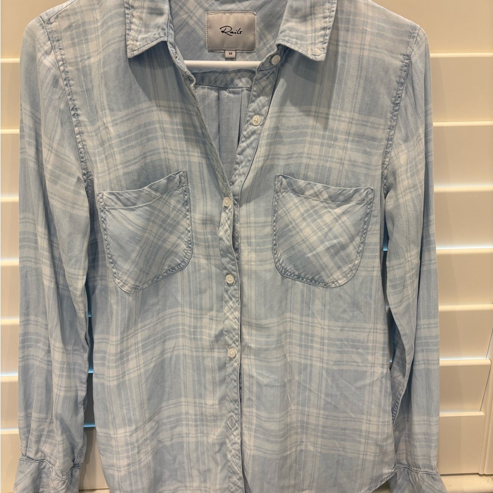 Rails Light Blue Plaid Shirt